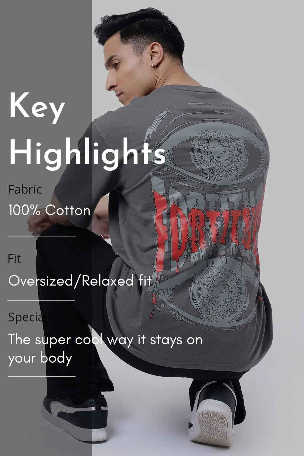 Fortitude Oversized T-shirt Dark Grey