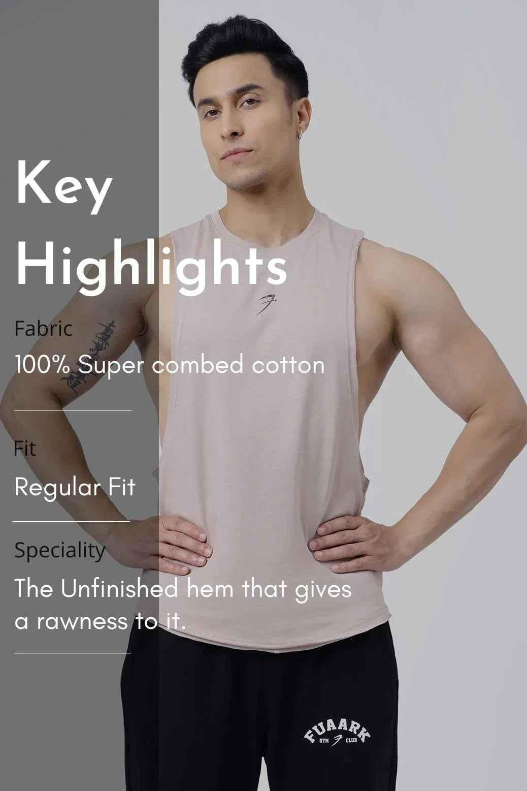 Drift Deep Arm Tank Beige