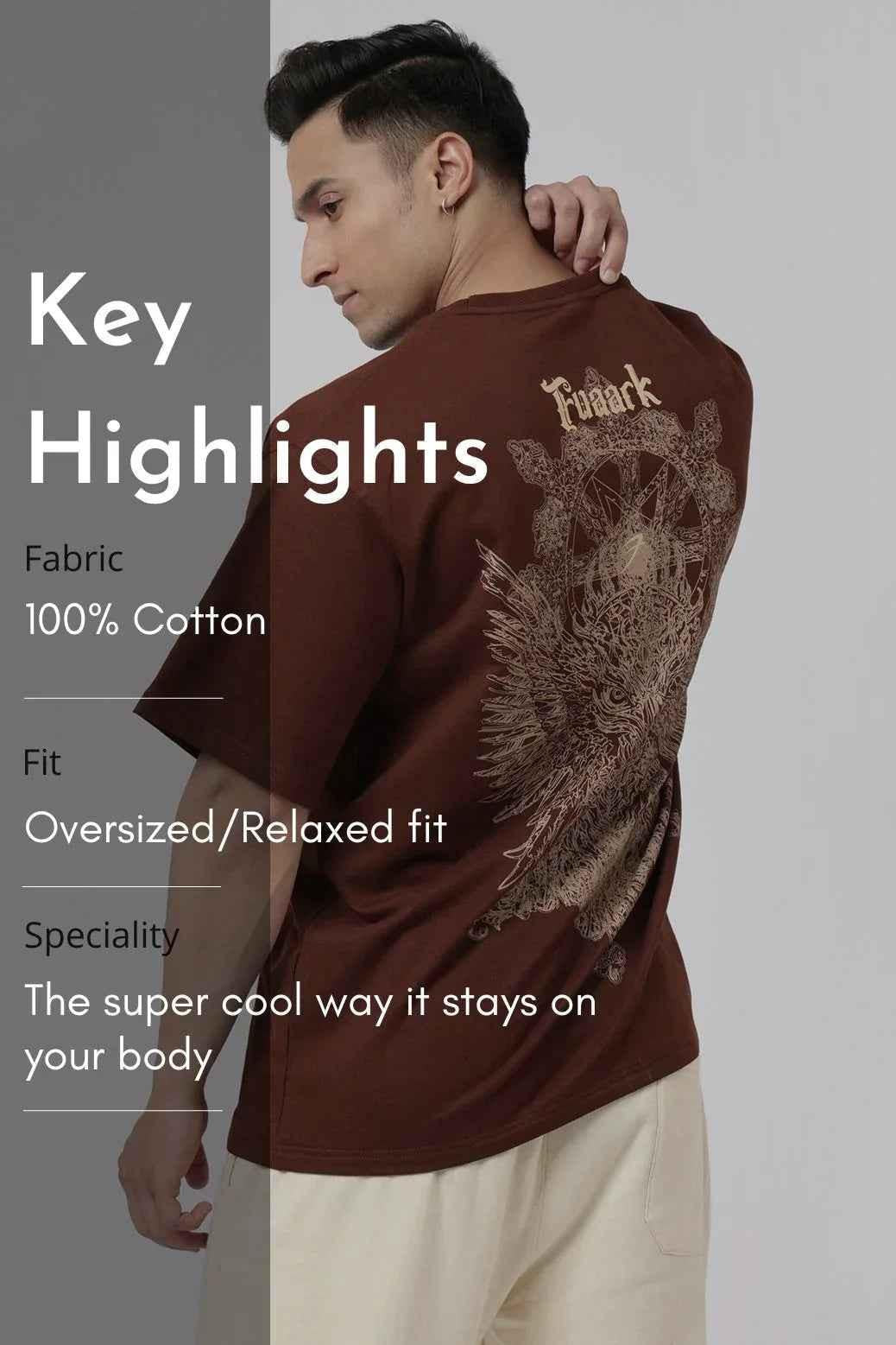 Eagle Oversized T-shirt Coffee