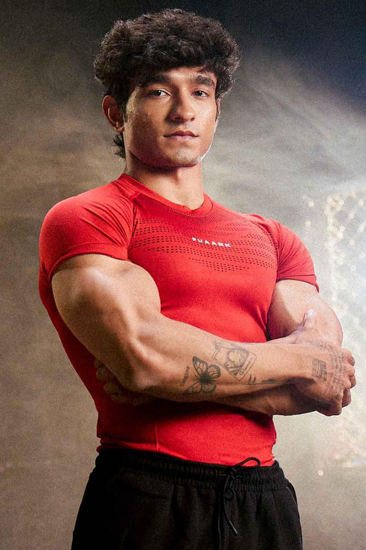 Power Seamless T-shirt Red/ Fuaark - ShopHub