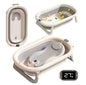 Foldable Baby Bath with Digital Thermometer & Newborn Support Rack - GREY
