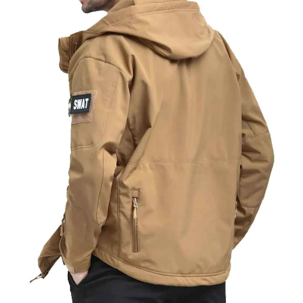 Men's Tactical Waterproof Shark Skin Jacket - Softshell Outdoor Jacket with Fleece Lining