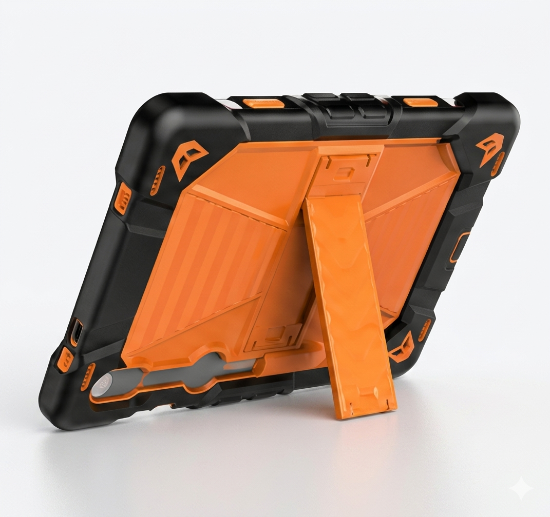 Samsung Galaxy Tab S8 Rugged Shockproof Case with Kickstand (Orange)