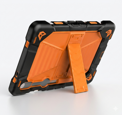 Samsung Galaxy Tab S10 FE Rugged Shockproof Case with Kickstand (Orange)