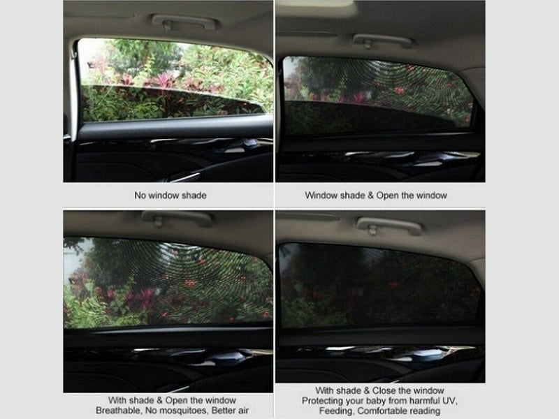 4pcs/set Car Front & Rear Side Window Sun Shade Cover Visor Mesh Shield Sunshade dealonline.co.nz