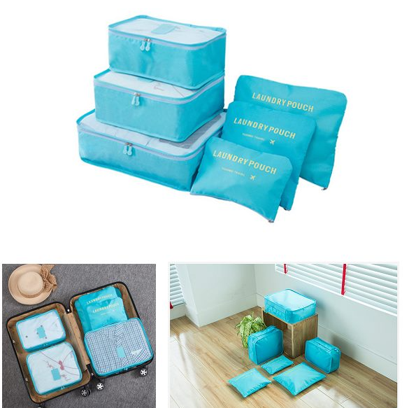6Pcs Travel Storage Bag Set for Clothes Luggage Packing Cube Organizer Suitcase dealonline.co.nz