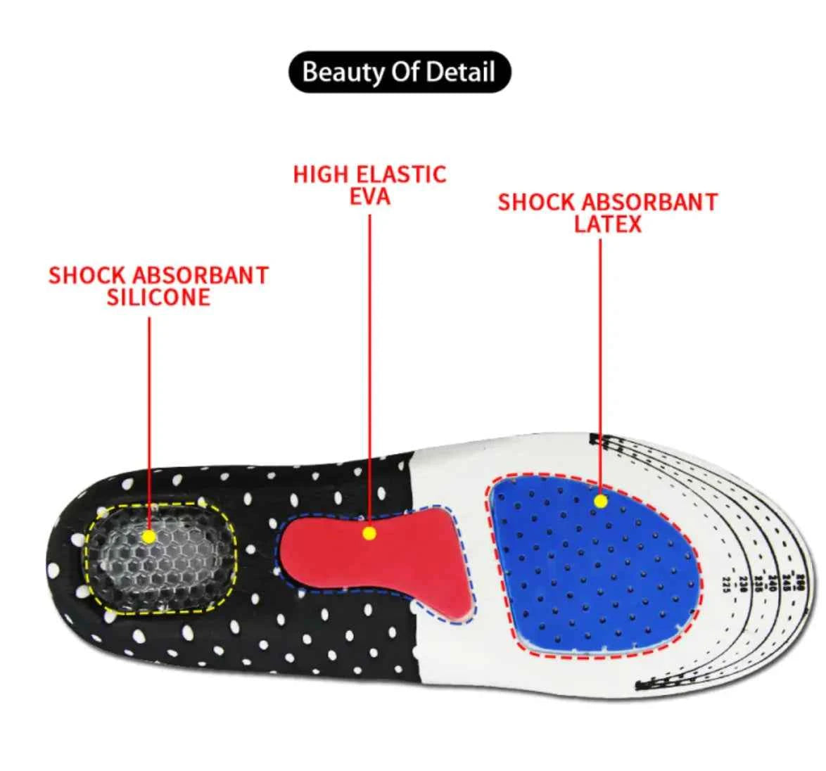 Shock-Absorbing EVA Insoles - Breathable Cushioned Shoe Inserts for Comfort & Support