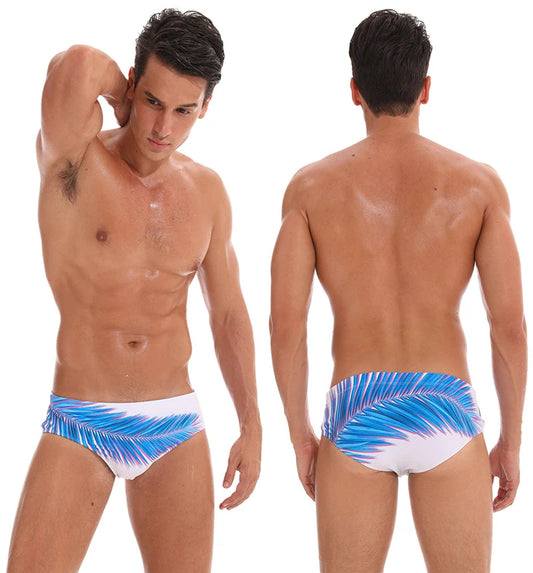 DATIFER Mens Low Waist Sexy Print Swim Briefs