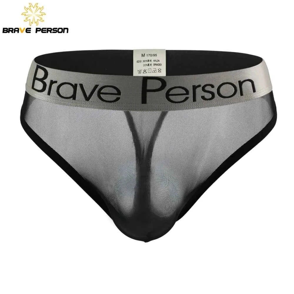 BRAVE PERSON Transparent Men's Briefs - Low-Waist Mesh Gauze Breathable Underwear