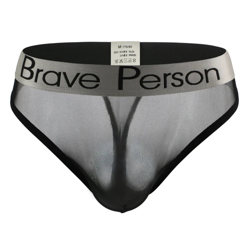 BRAVE PERSON Transparent Men's Briefs - Low-Waist Mesh Gauze Breathable Underwear - ShopHub