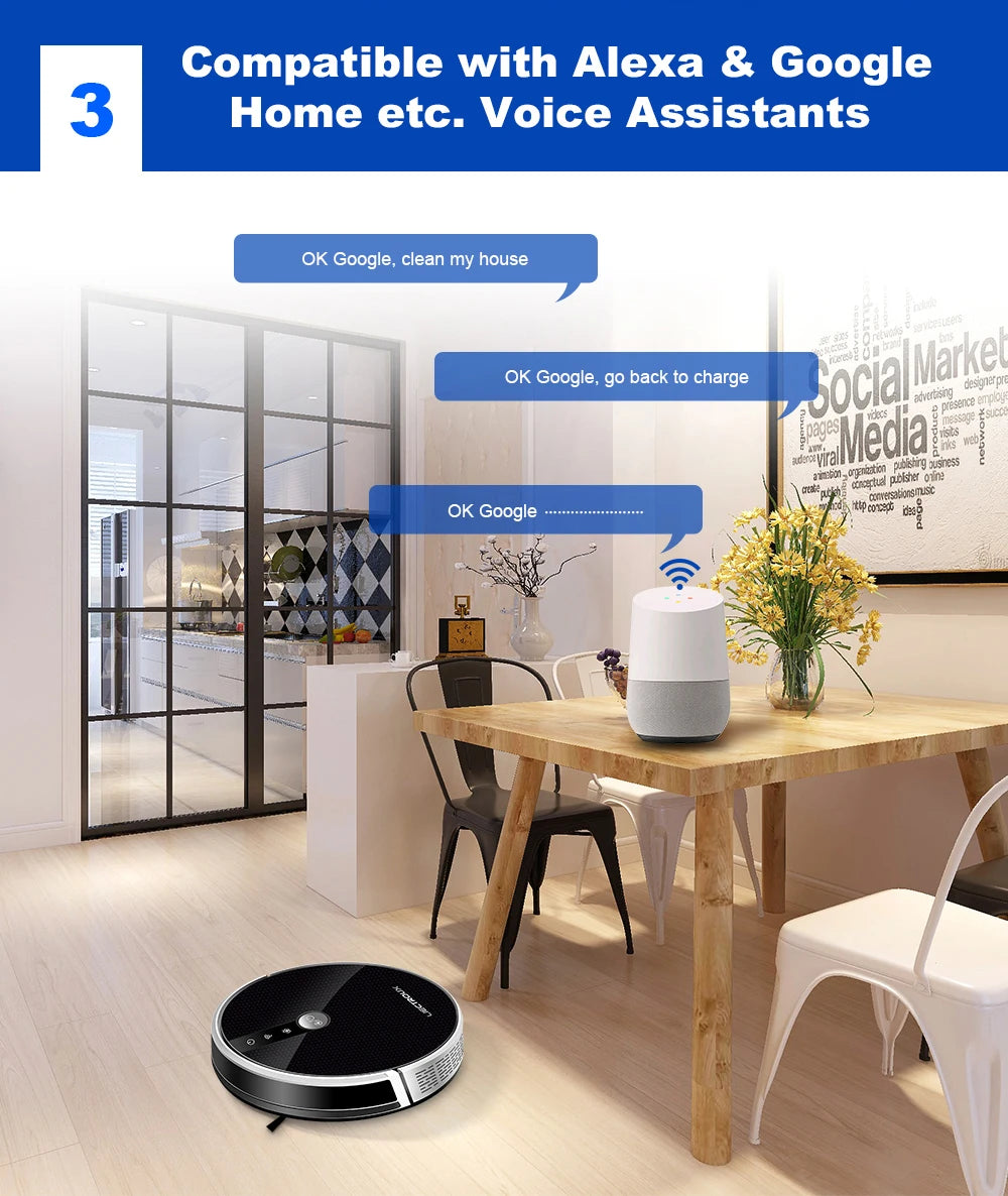 LIECTROUX LILIN C30B robot vacuum cleaner navigating hardwood floor with dustbin and sensors in a modern home setting