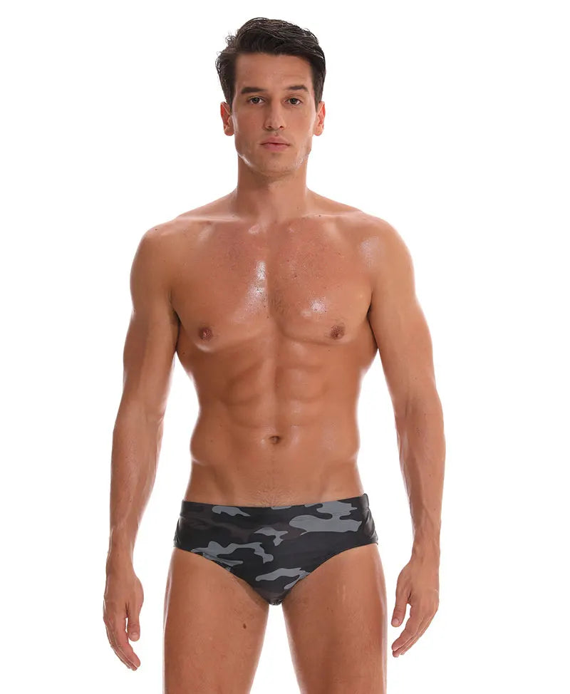 Men's navy swim briefs from DATIFER by ShopHub NZ, featuring a snug fit and quick-drying fabric for comfortable swimming.
