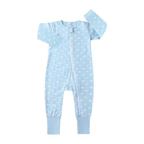 Kids Tales Storytime Cotton-Blend Double-Zip Baby Romper