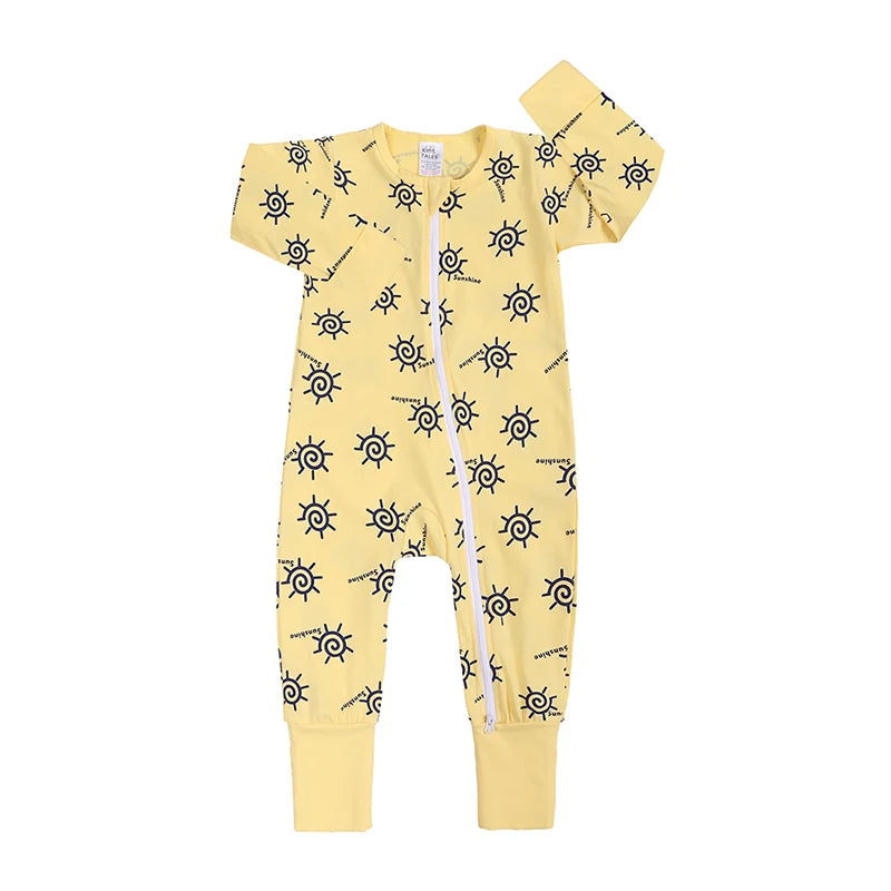 Kids Tales Storytime Cotton-Blend Double-Zip Baby Romper