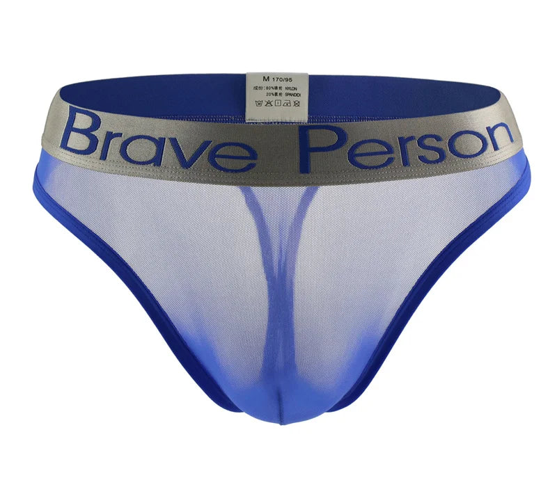 BRAVE PERSON Transparent Men's Briefs - Low-Waist Mesh Gauze Breathable Underwear - ShopHub