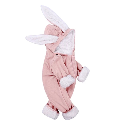 Kids Tales Tiny Trail Cotton-Blend Hooded Zip Baby Romper