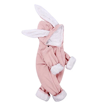 Kids Tales Bunny Hugs Cotton-Blend Hooded Baby Romper