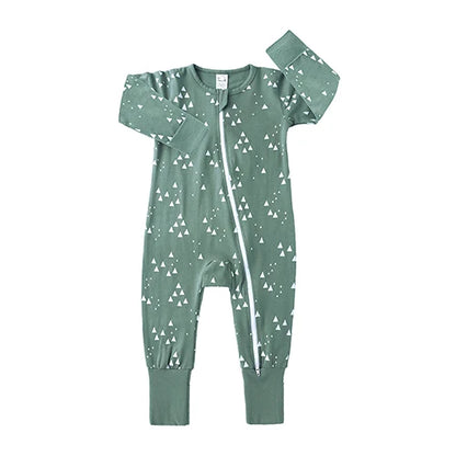 Kids Tales Storytime Cotton-Blend Double-Zip Baby Romper