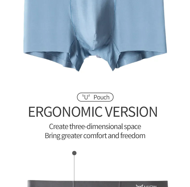 MiiOW Modal Men's Underwear 3Pcs Antibacterial Boxer Shorts - ShopHub