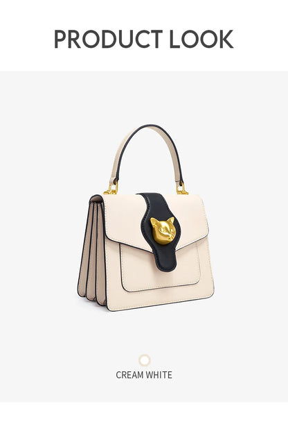 BAFELLI Cat Clasp Genuine Leather Doctor Bag