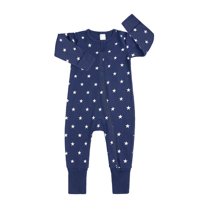 Kids Tales Little Bloom Cotton-Blend Double-Zip Romper