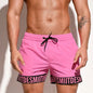 DESMIIT S8A Letter-Print Swim Shorts with Mesh Liner