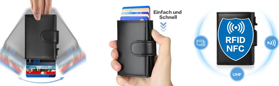 Rfid Genuine Leather Men Wallets Fashion Card Holder Trifold Wallet Money Bags Smart Slim Thin Coin Pocket Wallet Purse