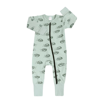 Kids Tales Storytime Cotton-Blend Double-Zip Baby Romper