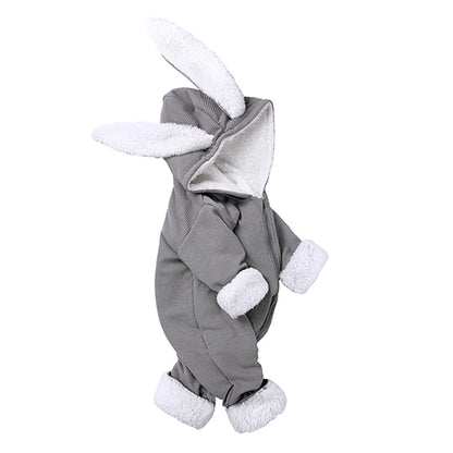 Kids Tales Bunny Hugs Cotton-Blend Hooded Baby Romper