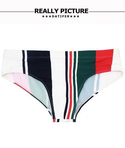 Men's low waist swim briefs by ShopHub NZ, featuring a sleek design and comfortable fit for swimming and beachwear.