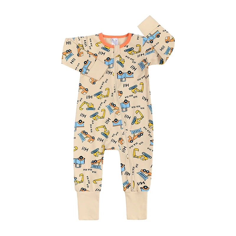 Kids Tales Storytime Cotton-Blend Double-Zip Baby Romper