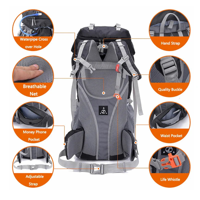 60L Camping Backpack – Ideal for Hiking, Climbing and Mountaineering ECOTREK