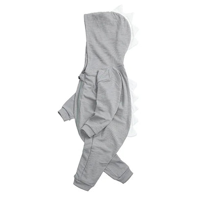 Kids Tales Tiny Trail Cotton-Blend Hooded Zip Baby Romper