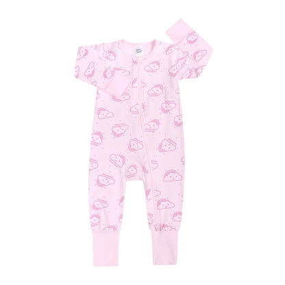 Kids Tales Little Bloom Cotton-Blend Double-Zip Romper