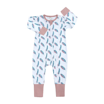 Kids Tales Little Bloom Cotton-Blend Double-Zip Romper