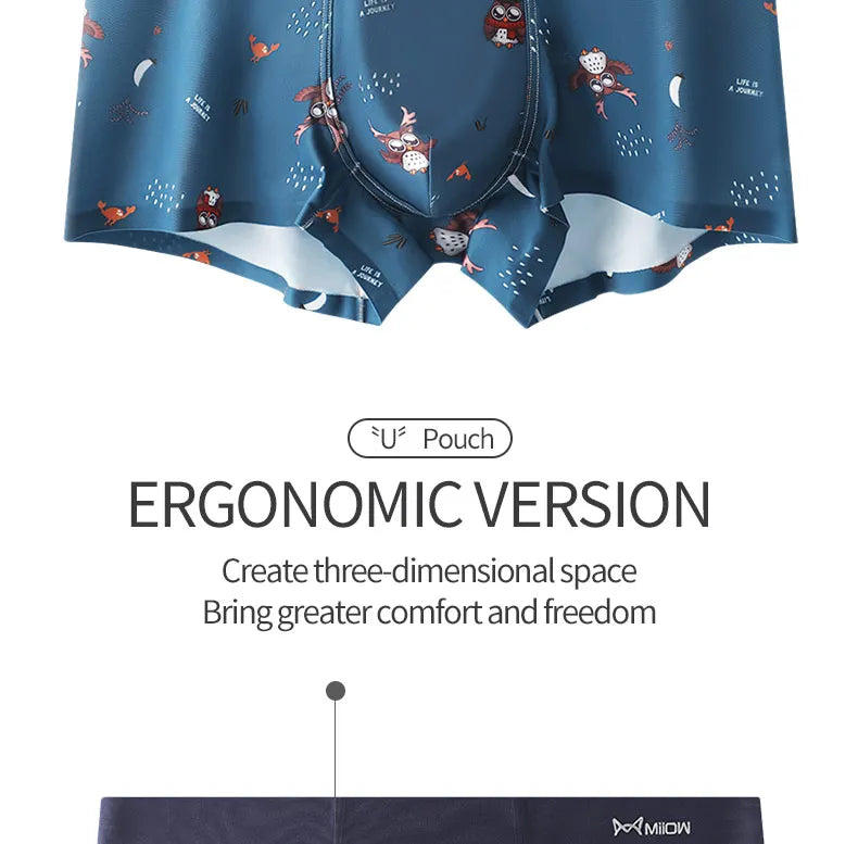 MiiOW Sexy Men Animal Print Boxers - 3Pcs Cotton Boxers - ShopHub