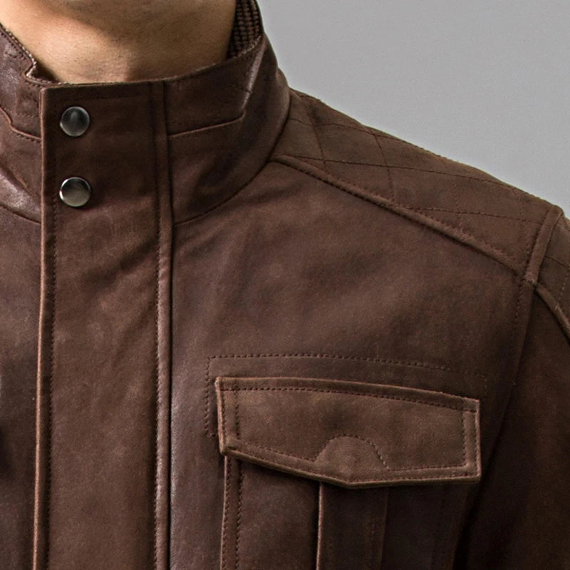 FLAVOR Men's Brown Leather Jacket – Heritage Edge