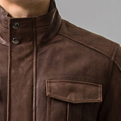 FLAVOR Men's Brown Leather Jacket – Heritage Edge