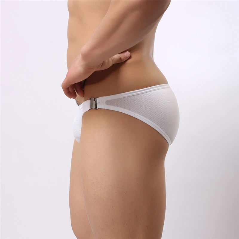 BRAVE PERSON Men's Sexy Fashion Briefs Bikini with Side Metal Buckle - ShopHub
