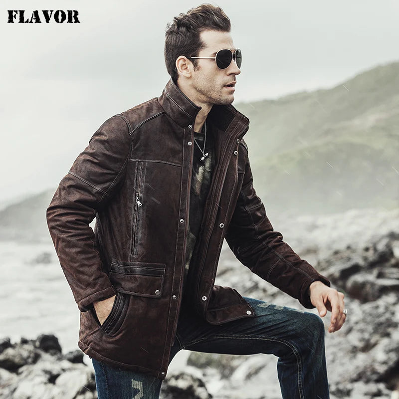 FLAVOR Men's Longline Leather Winter Coat – City Heritage
