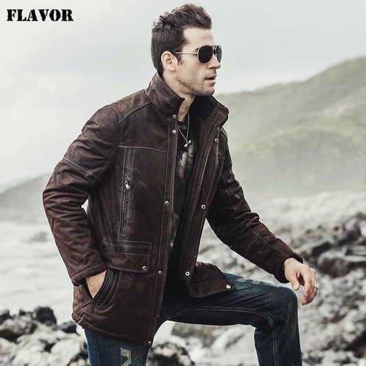 FLAVOR Men's Longline Leather Winter Coat – City Heritage