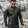 FLAVOR Men's Slim-Fit Sheepskin Leather Jacket – Nightfall
