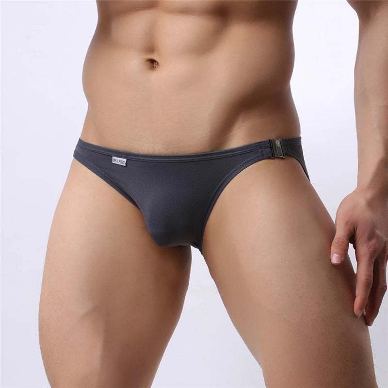 BRAVE PERSON Men's Sexy Fashion Briefs Bikini with Side Metal Buckle - ShopHub