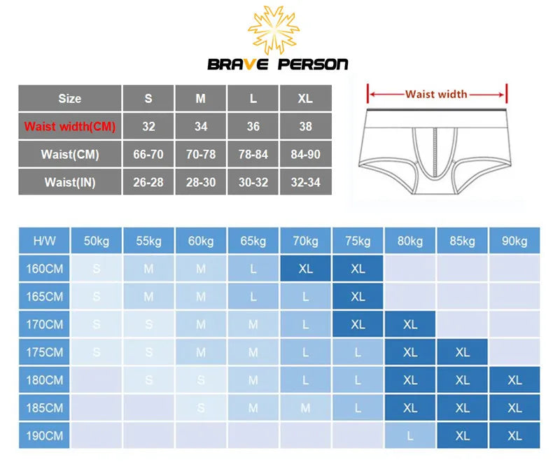 BRAVE PERSON Men's Sexy Underwear Low-Waist Bikini Briefs for Men Size S-XL - ShopHub