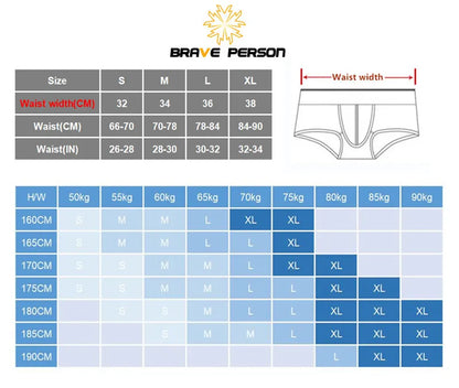 BRAVE PERSON Men's Sexy Underwear Low-Waist Bikini Briefs for Men Size S-XL - ShopHub