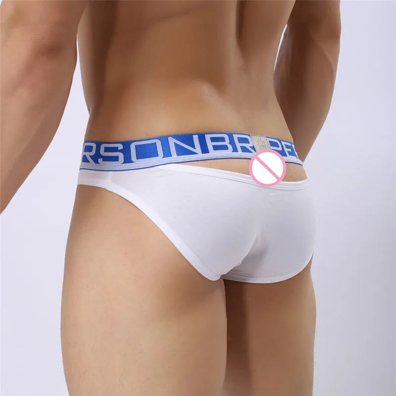 BRAVE PERSON Sexy Men's Cotton Briefs Hollow Design for Men Underwear - ShopHub
