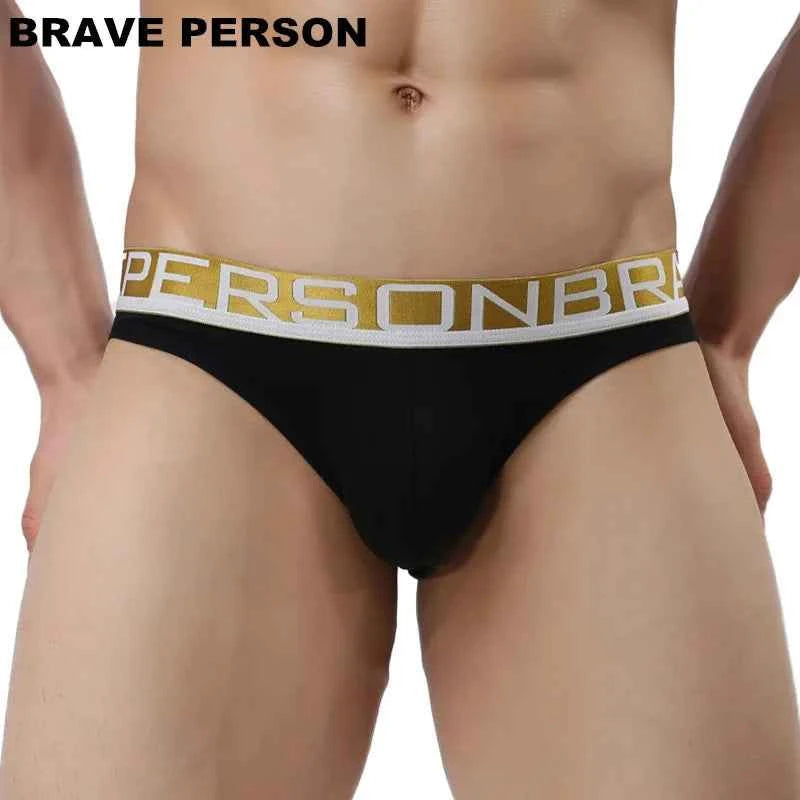 BRAVE PERSON Sexy Men's Cotton Briefs Hollow Design for Men Underwear
