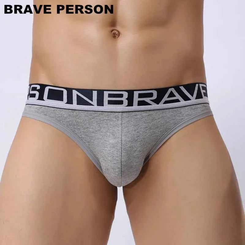 BRAVE PERSON Sexy Men's Cotton Briefs Hollow Design for Men Underwear