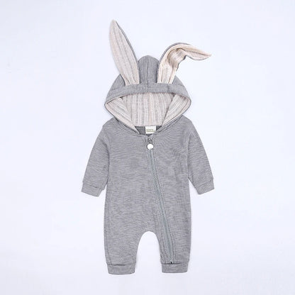 Kids Tales Bunny Hugs Cotton-Blend Hooded Baby Romper