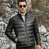 FLAVOR Men's Stand-Collar Sheepskin Leather Jacket